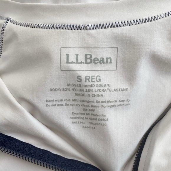 LL Bean Active Top Womens Size Small White 1/4 Zip Workout Athleisure - Picture 5 of 5